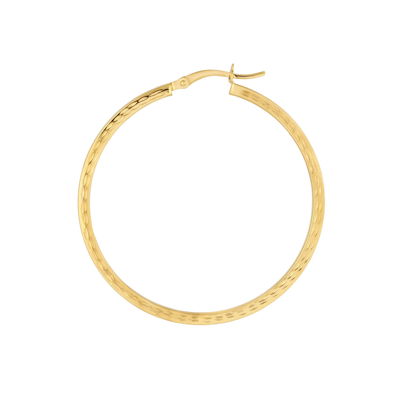 2 x 40mm Square Textured Hoop Earrings