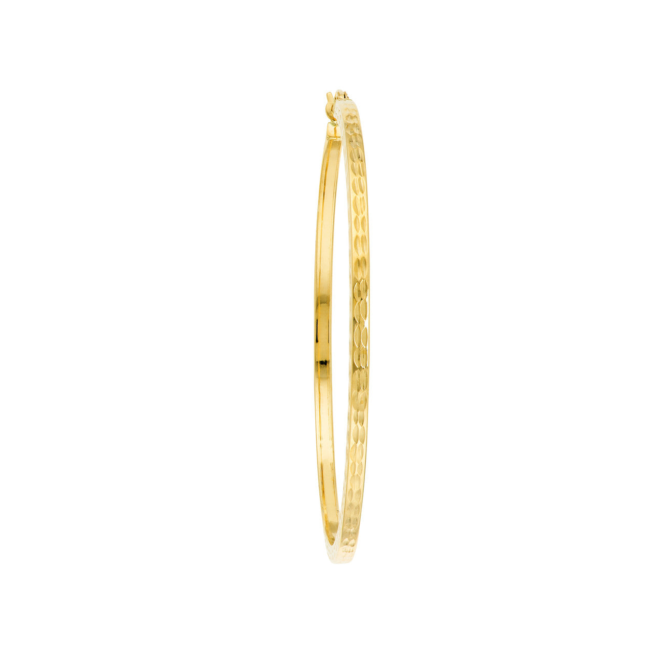 50mm 14K gold textured square hoop earrings with a textured surface
