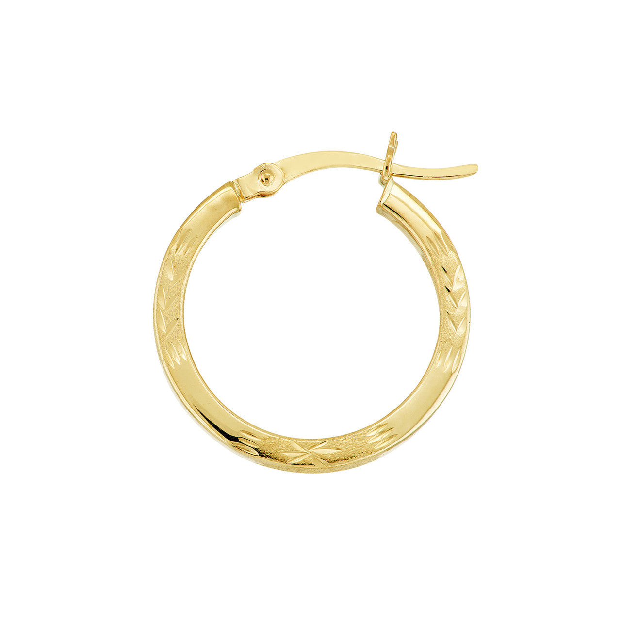 20mm 14K gold Florentine square hoop earrings with a sleek design