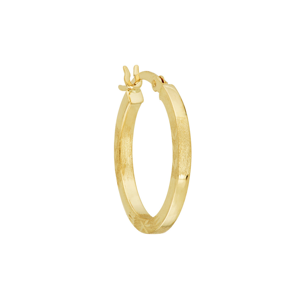 2 X 20mm Square DC Florentine Hoop Earrings