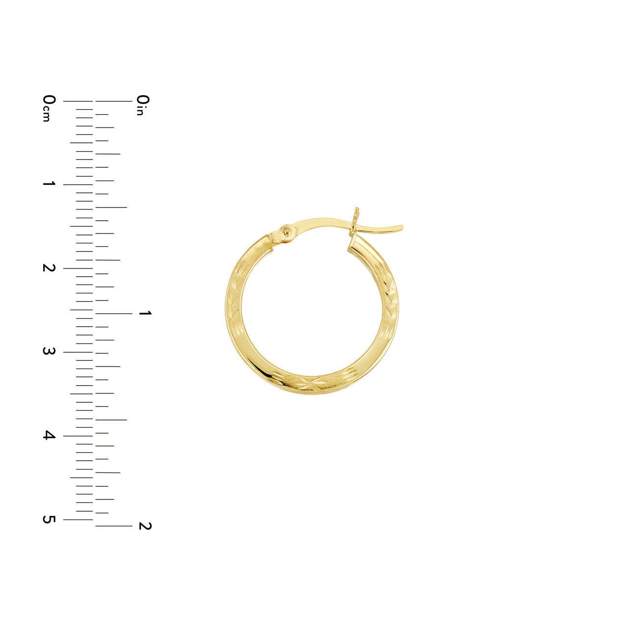 20mm 14K gold Florentine square hoop earrings, polished finish