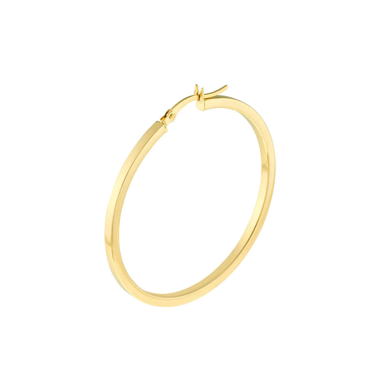 Square hoop earrings in silver by My Store, featuring a sleek, modern design with a polished finish.