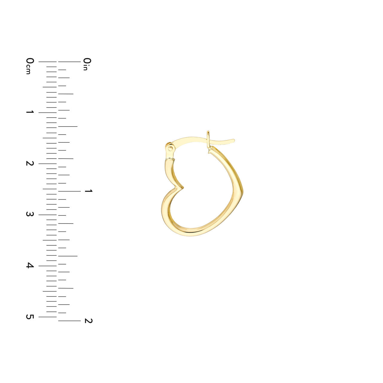 Heart Safety Pin Hoop Earrings size