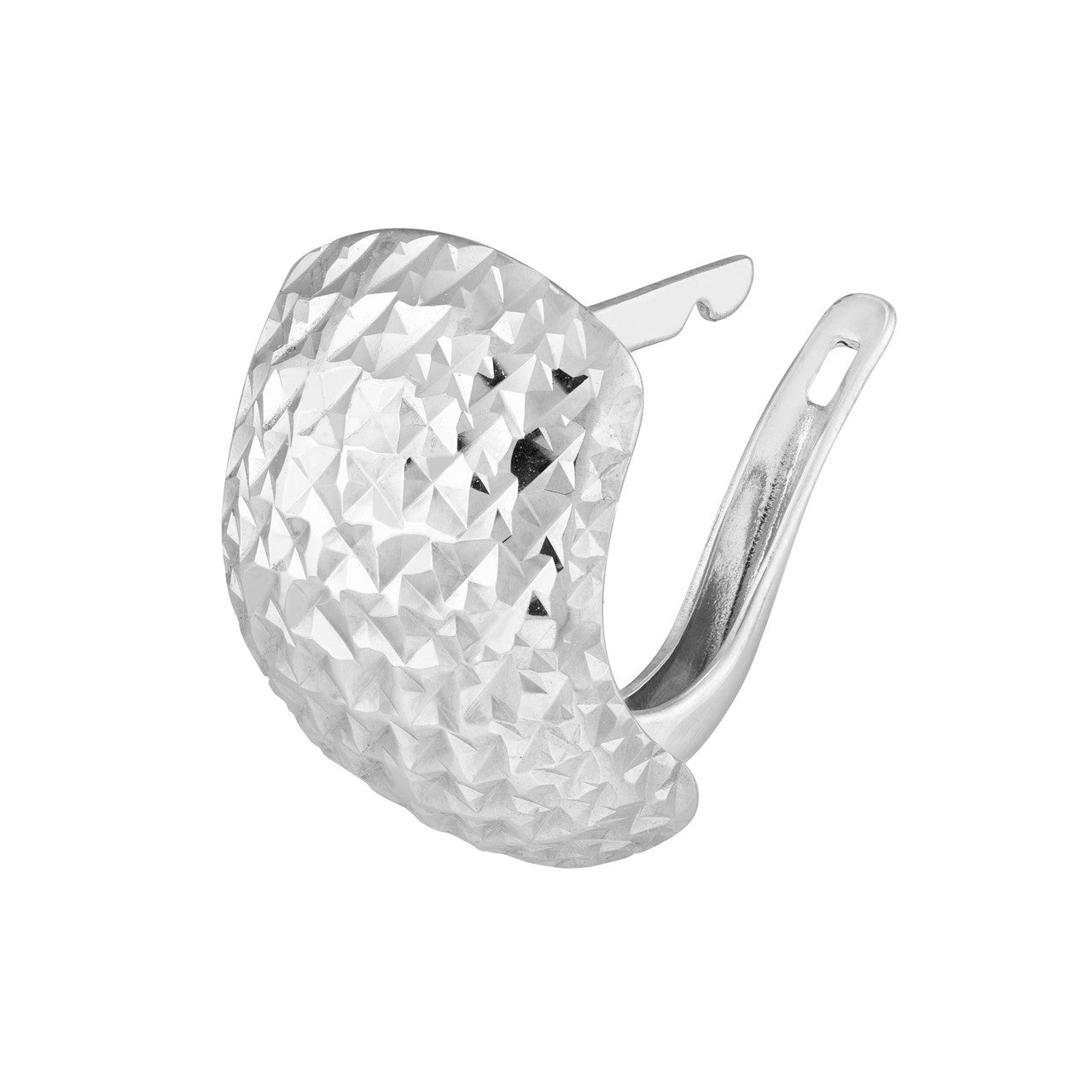 Textured curve earrings on leverback in a stylish design, showcasing a unique shape and elegant finish.