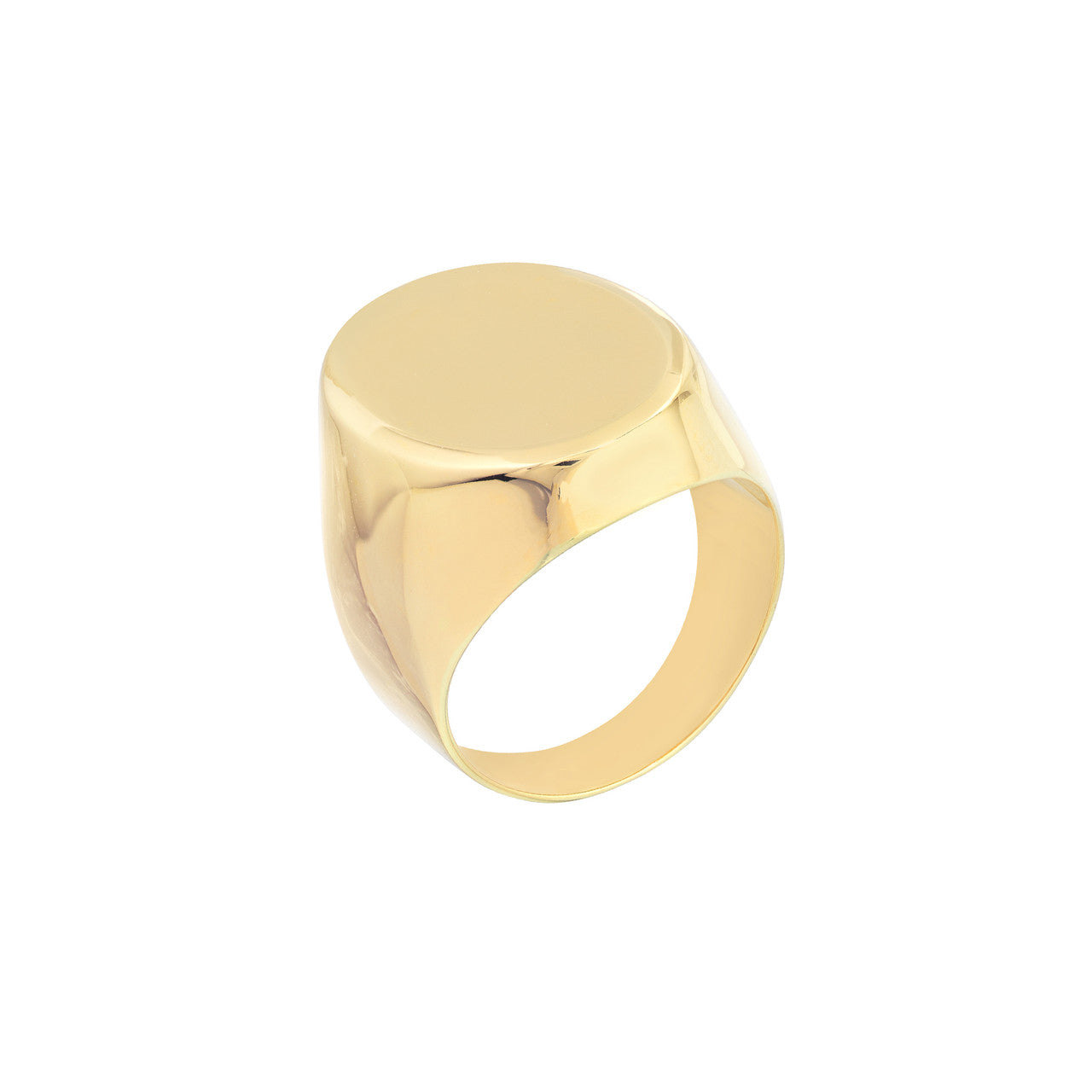 My Store signet oval ring featuring a polished finish and intricate detailing on the band.