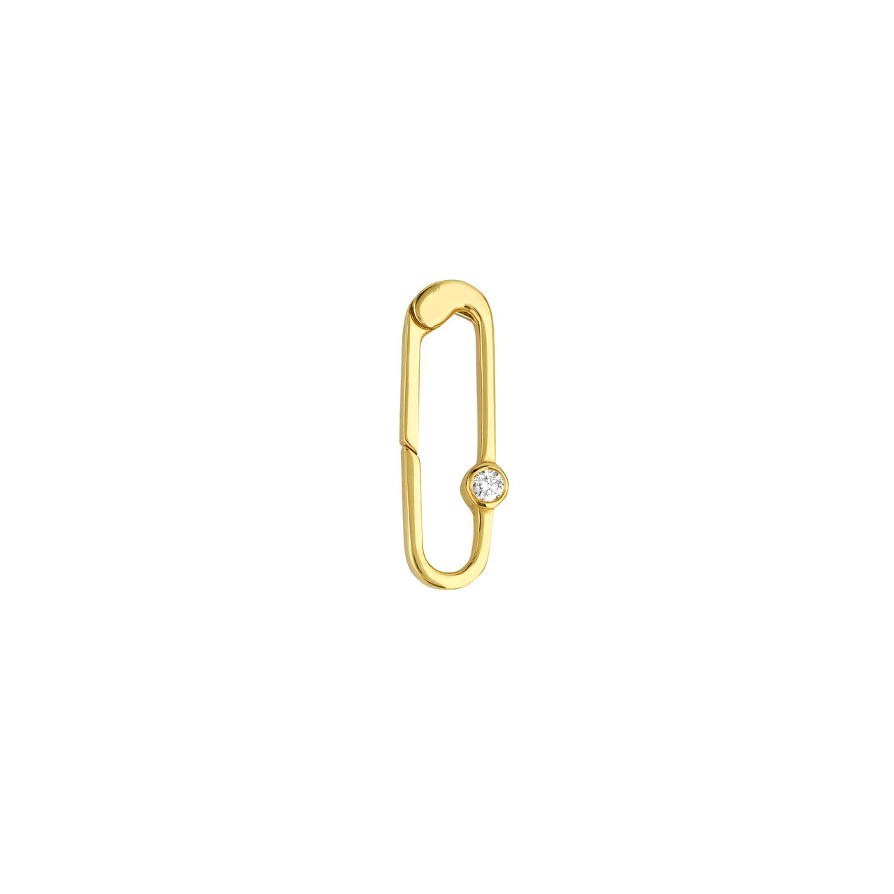 14K gold diamond push lock clasp