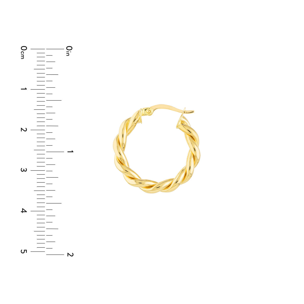 15mm 14K gold braided hoop earrings, lightweight everyday design