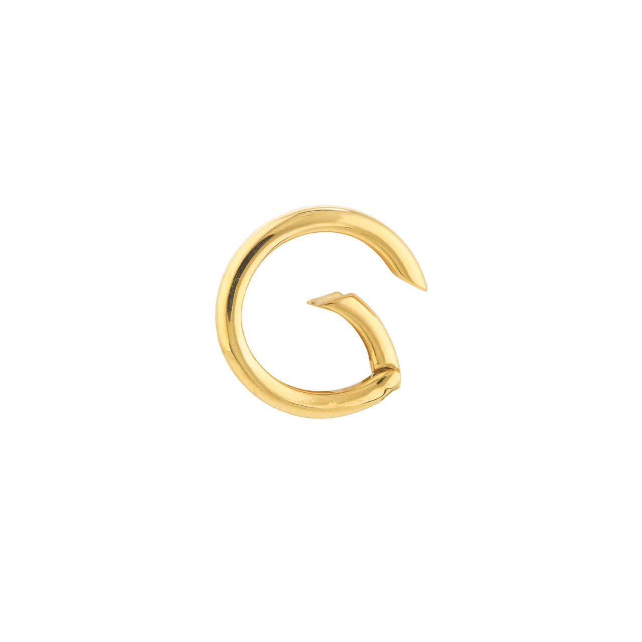 14K gold 19.25mm round push lock clasp, additional view
