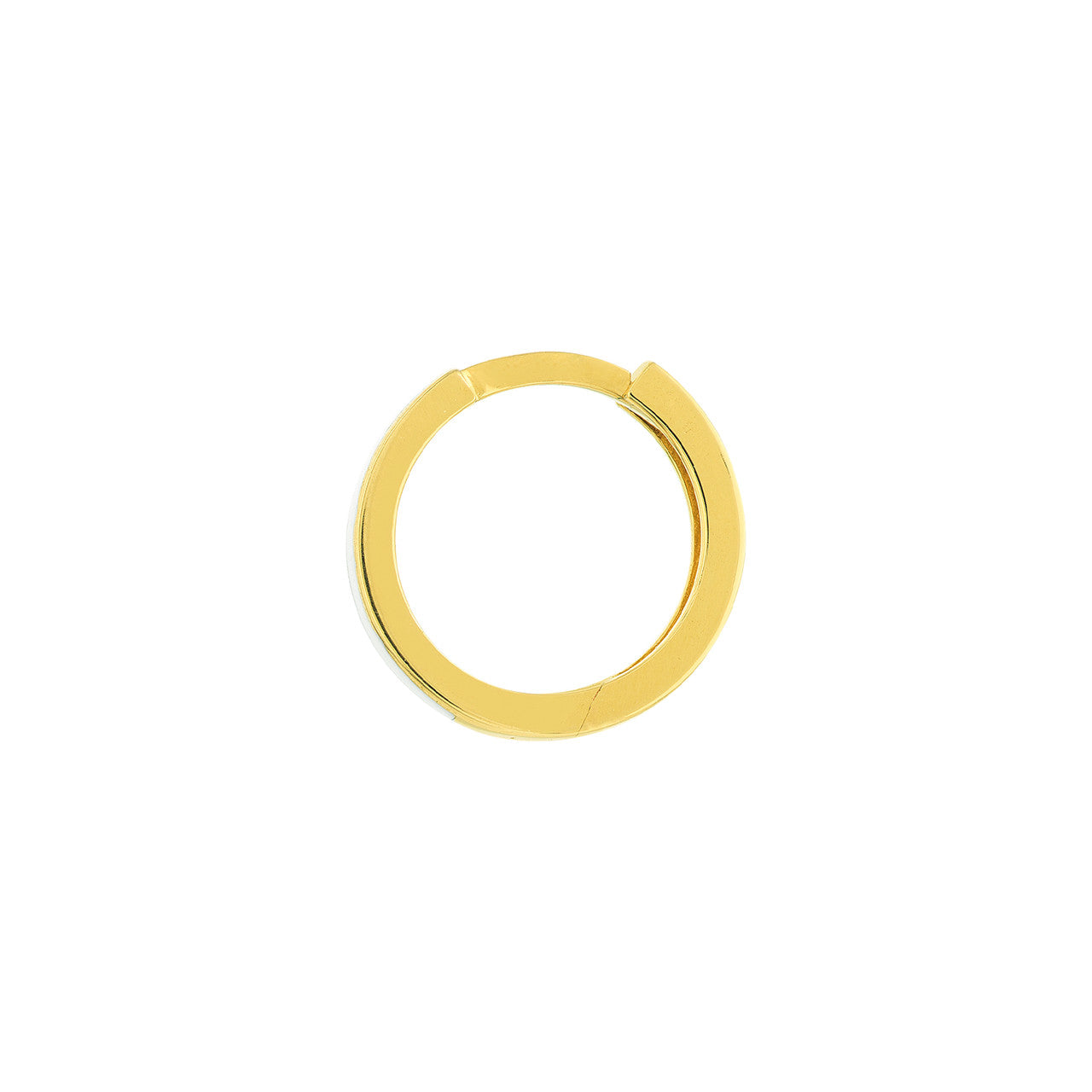 White Enamel Baby Hoop Earrings - VIA Jewelers