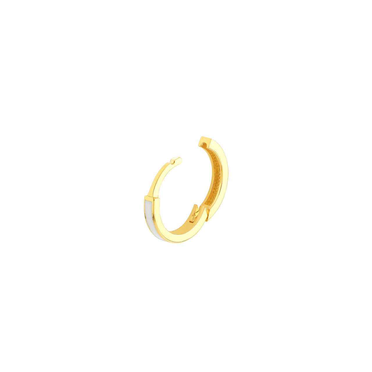 White enamel baby hoop earrings by My Store, featuring a simple and elegant design perfect for young children.