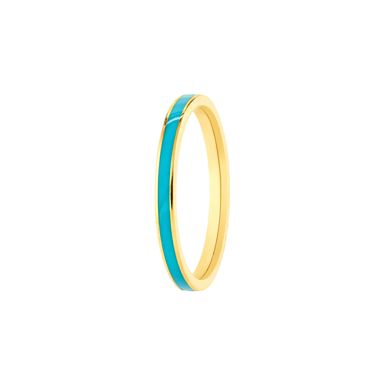 Turquoise Enamel Band Ring 2