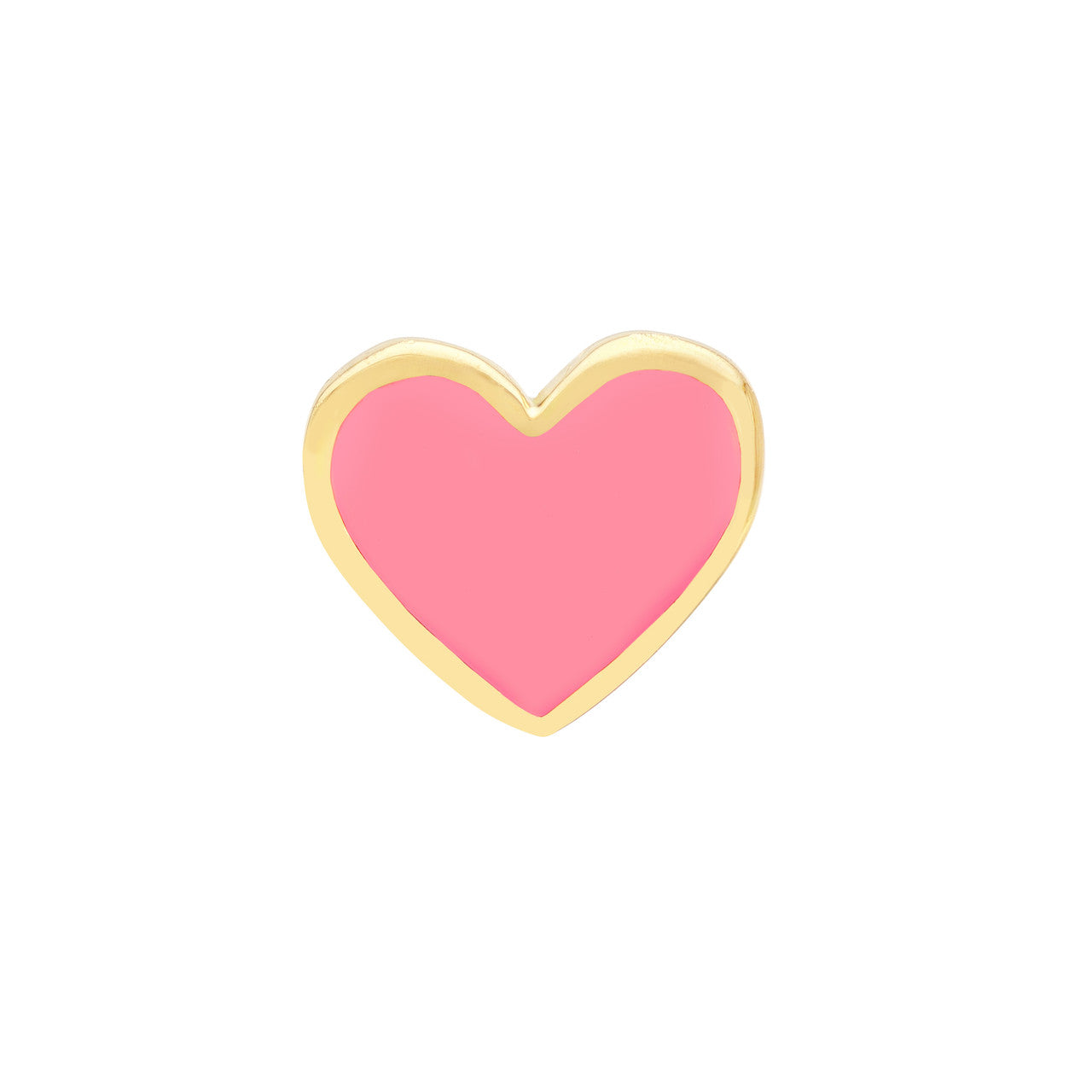 Pink Enamel Heart Baby Stud Earrings 1