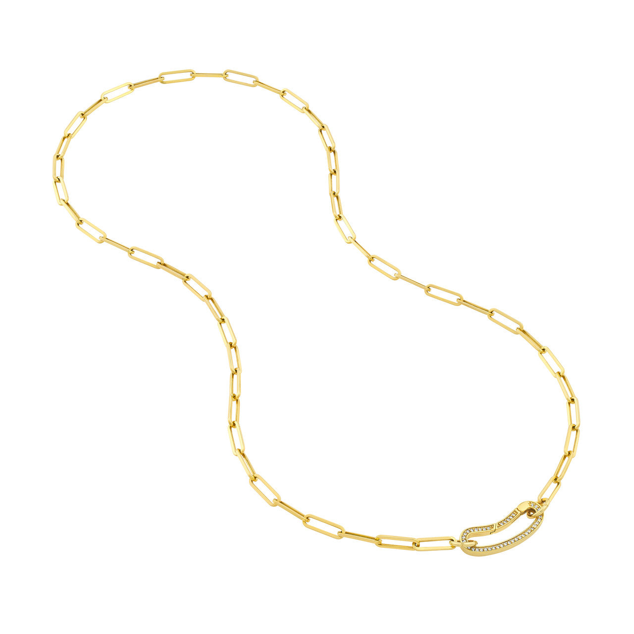14K gold diamond bean shape push lock, alternate view
