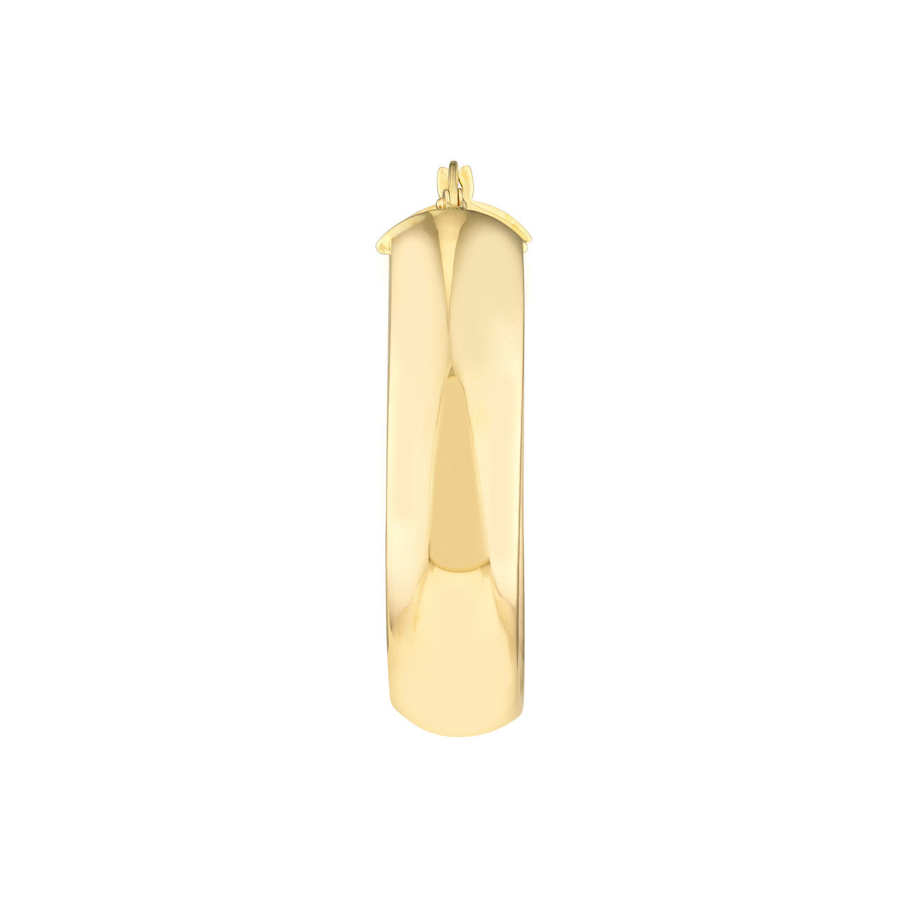 30mm 14K gold high polished round hoop earrings, simple sleek design
