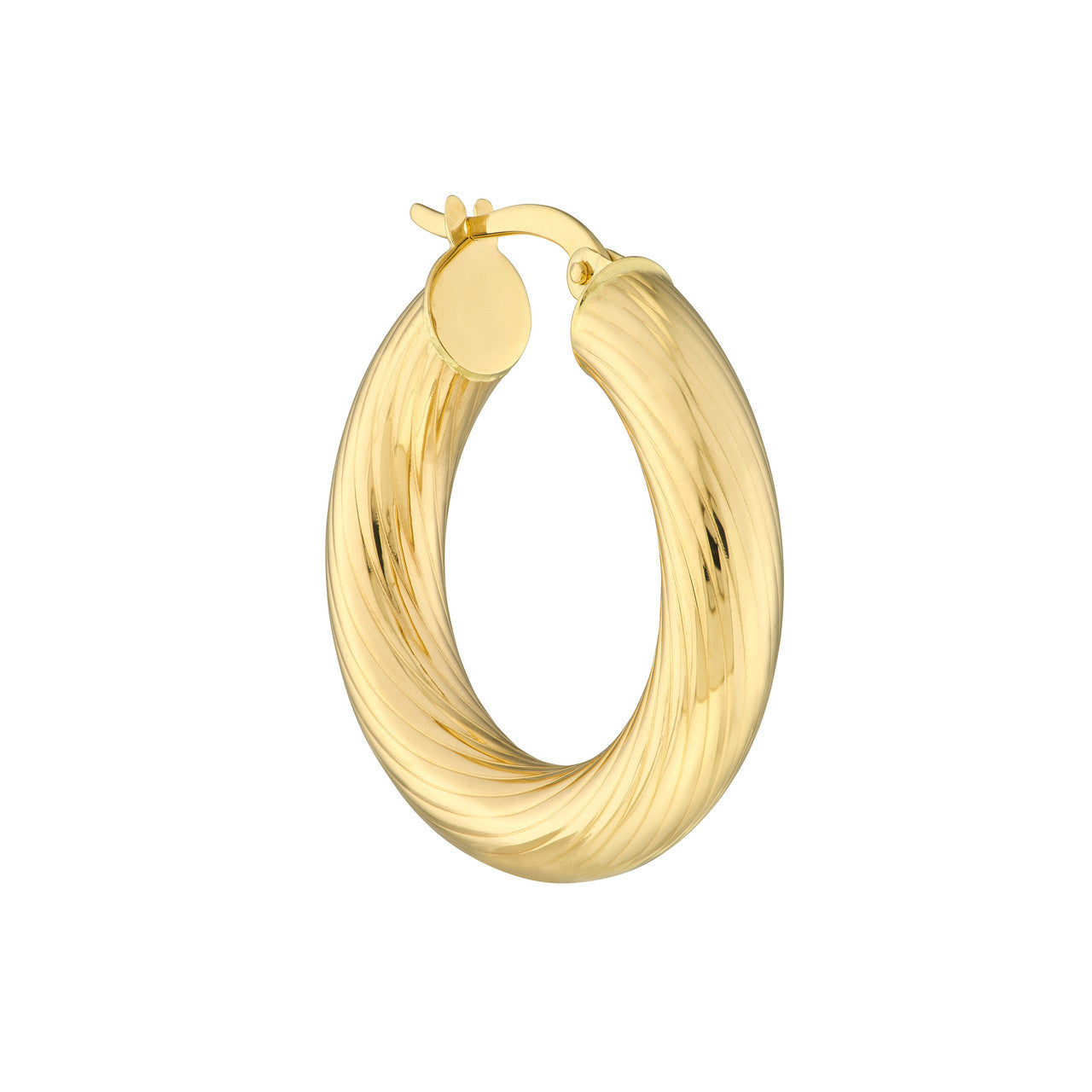 Soft Lined Design Round Hoop Earrings