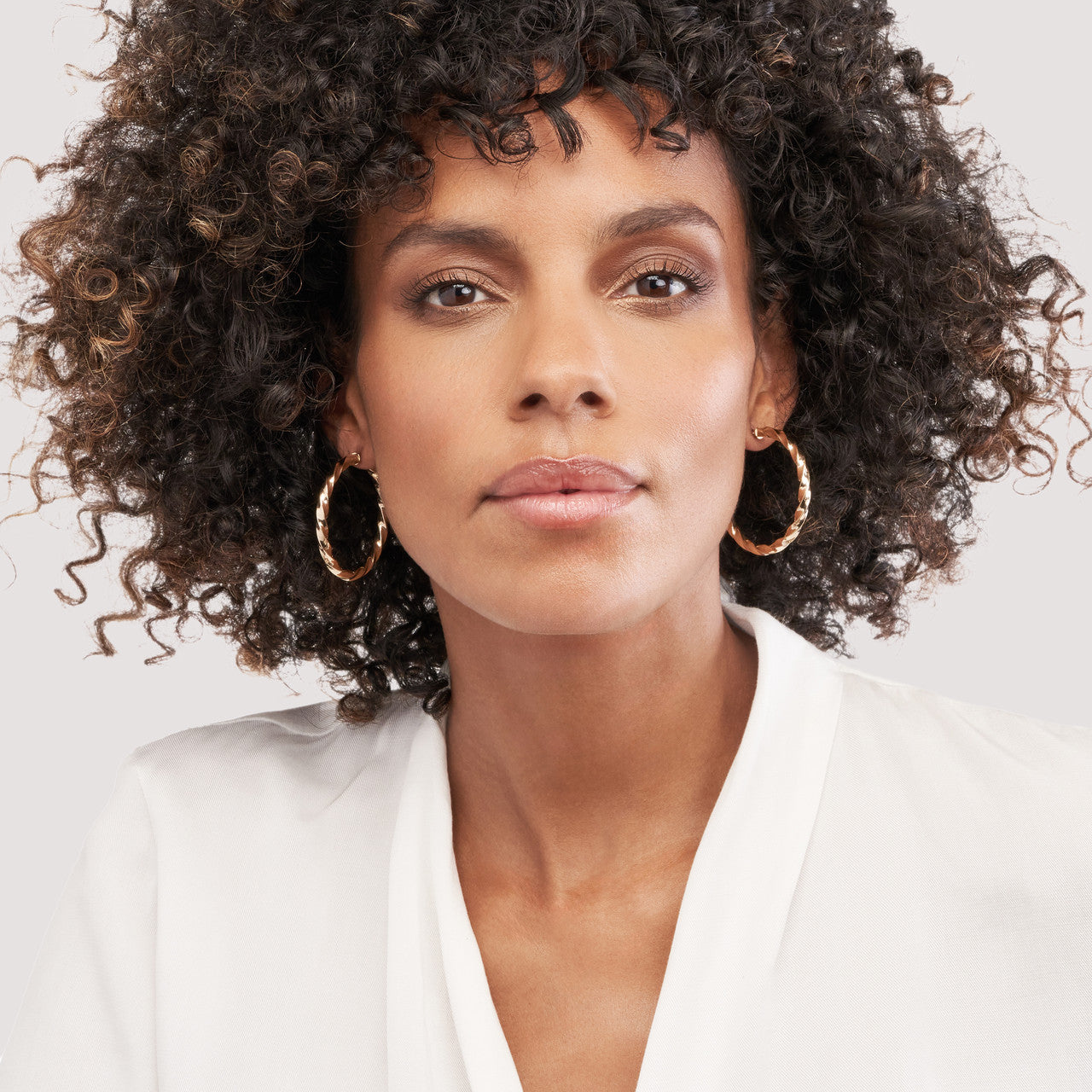 35x3mm Tight Twist Round Hoop Earrings