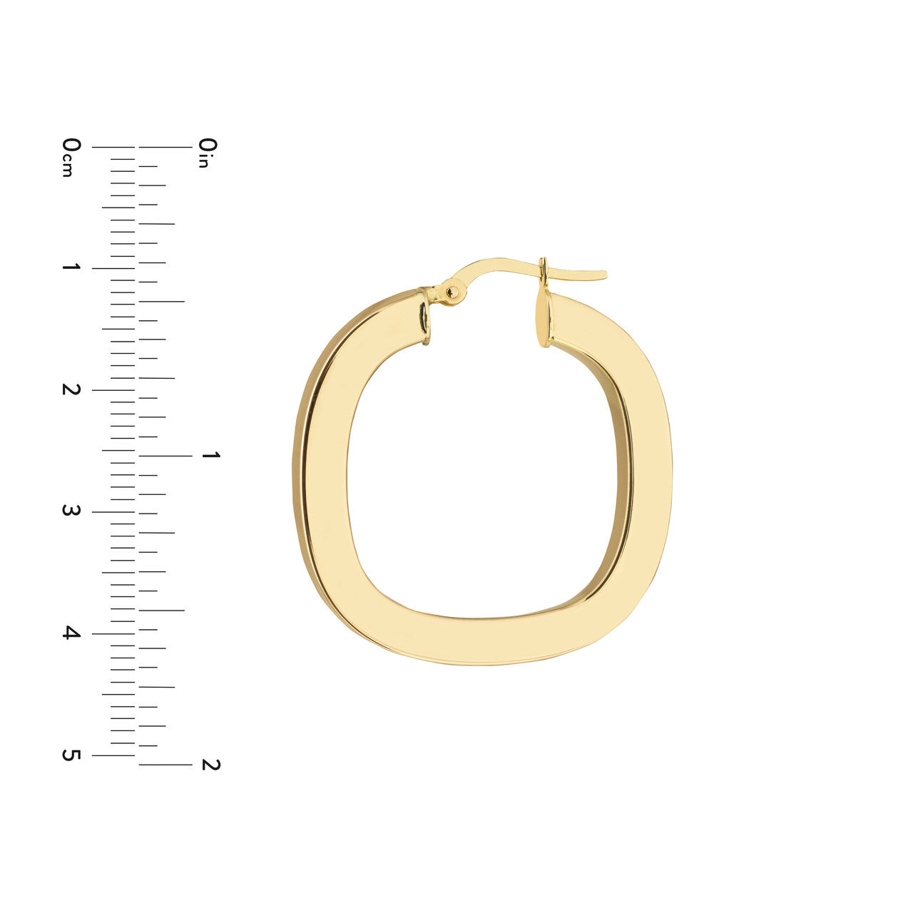 Simple square polished hoop earrings by My Store with a shiny finish and sleek design.