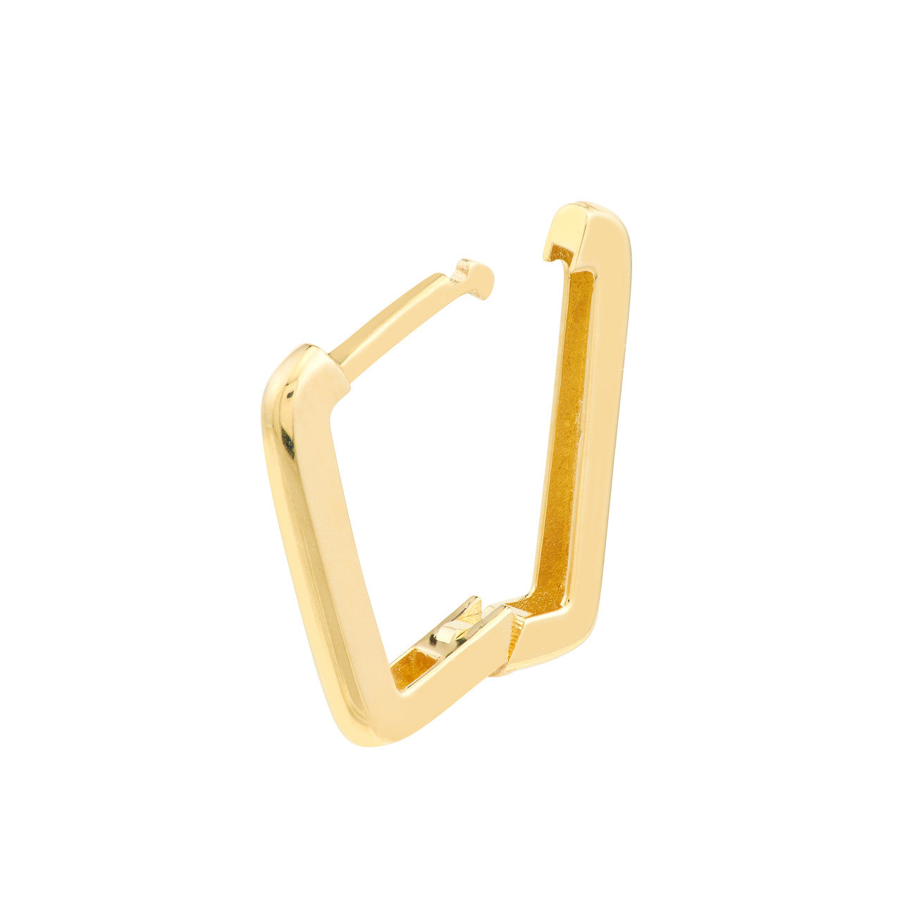 Simple square frame paper clip earrings by My Store with a minimalist design in gold tone.