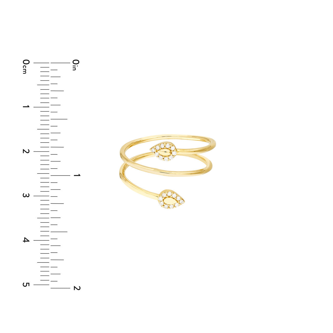 Snake head diamond tip wrap ring featuring intricate design and shimmering stones, set in a stylish metallic band.