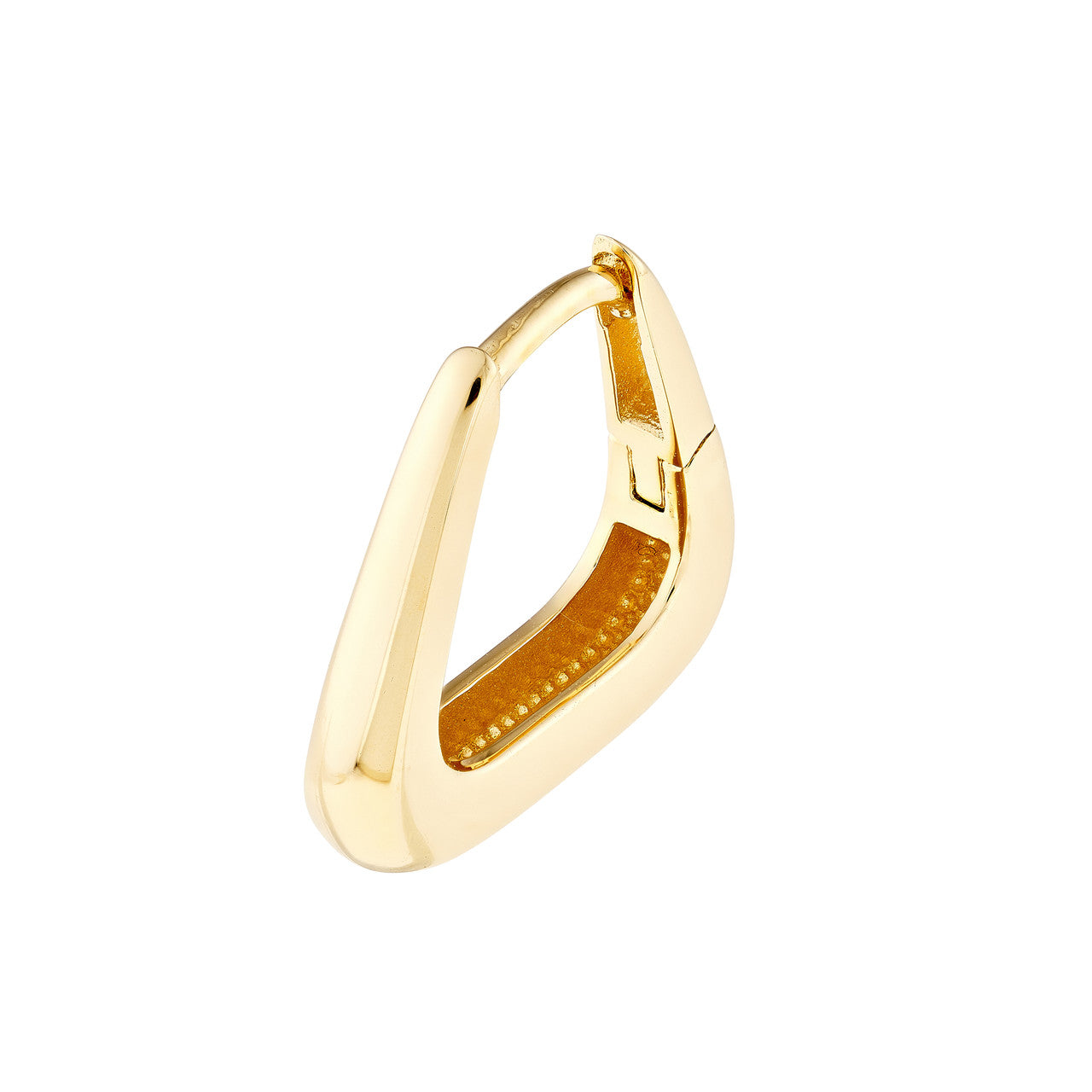 Tapered squared off mini hoop earrings in silver, featuring a minimalist design for everyday wear.