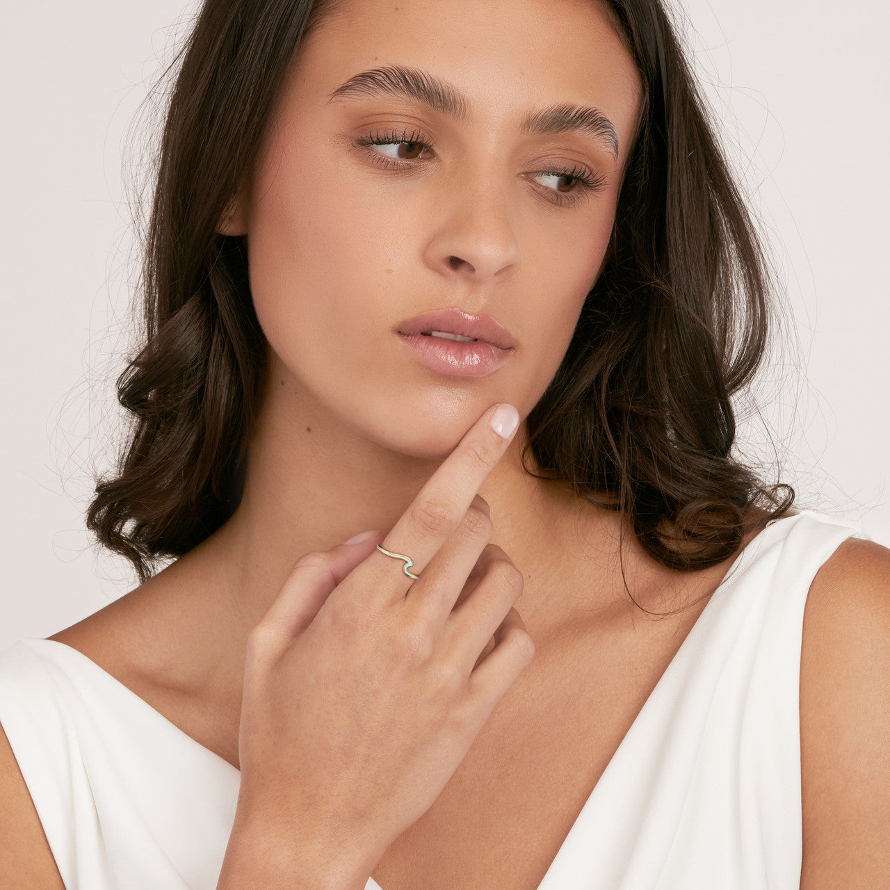 Turquoise Wave Enamel Ring