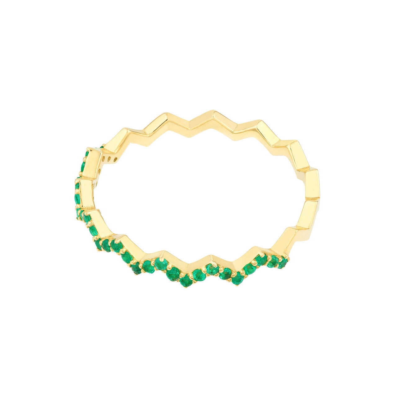 Emerald Stones Zig Zag Ring 3