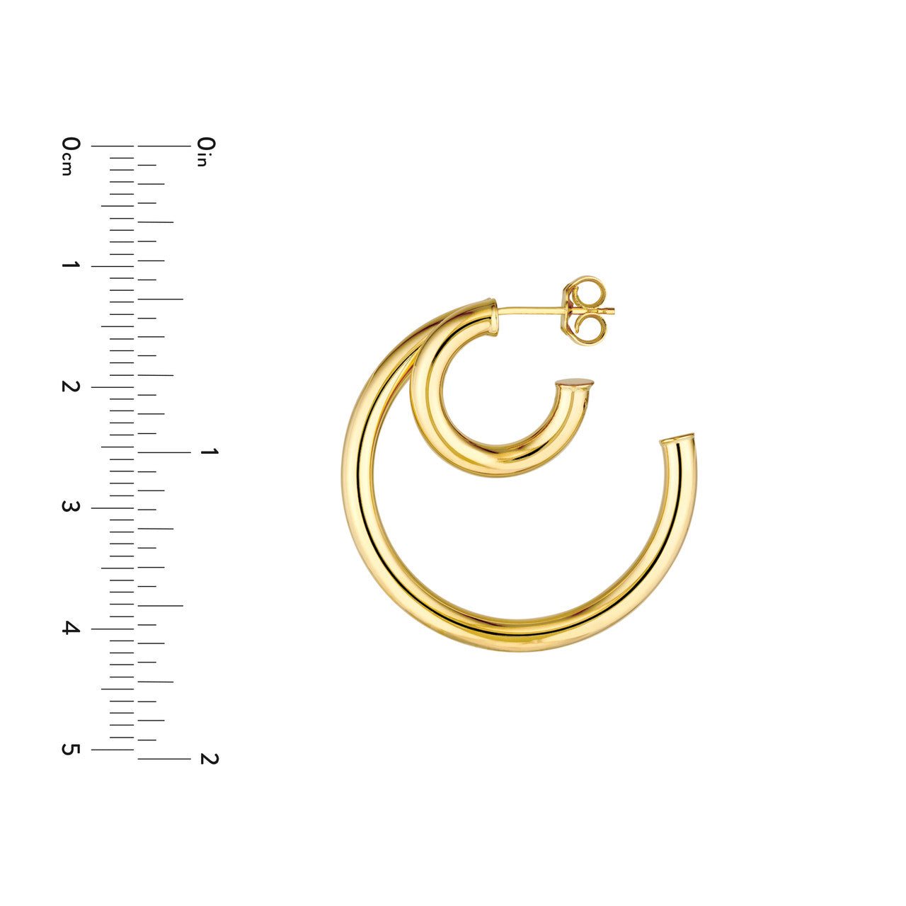 30mm 14K gold double hoop earrings, sleek modern design