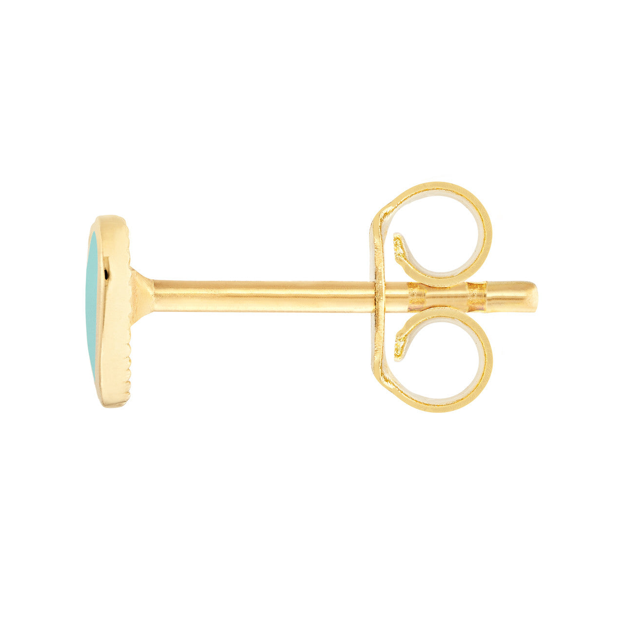 Light turquoise heart stud earring with a simple design by My Store, showcasing a delicate and charming look.