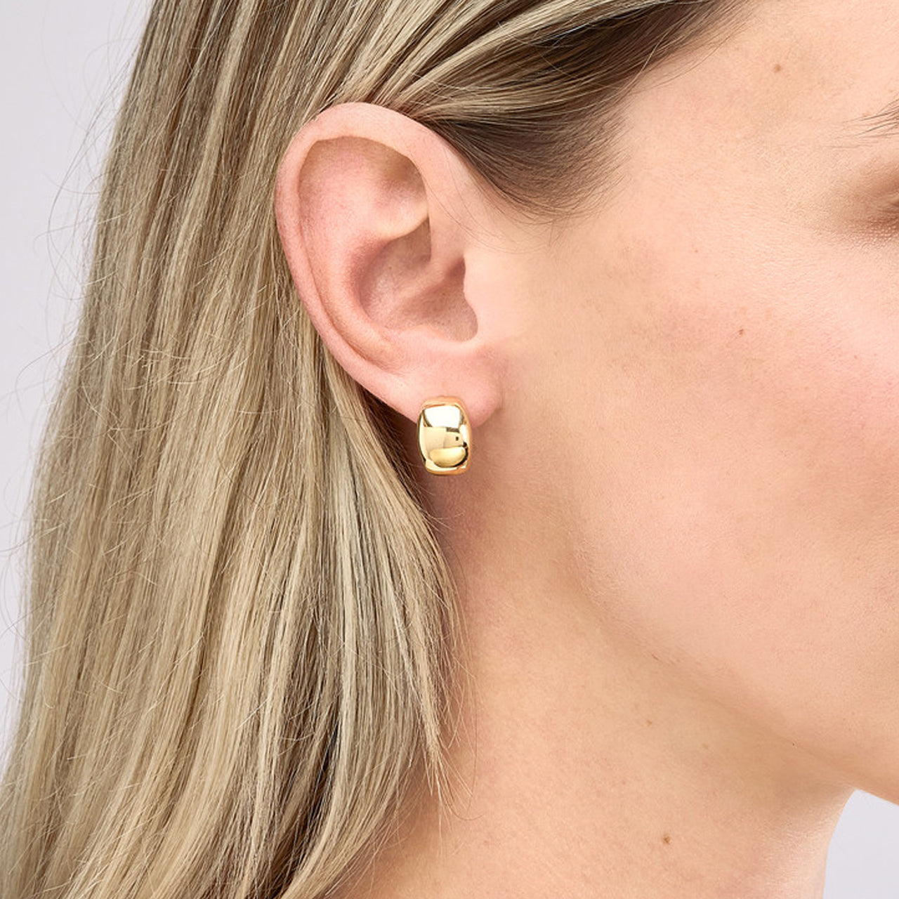 Wide Dome Hoop Earrings