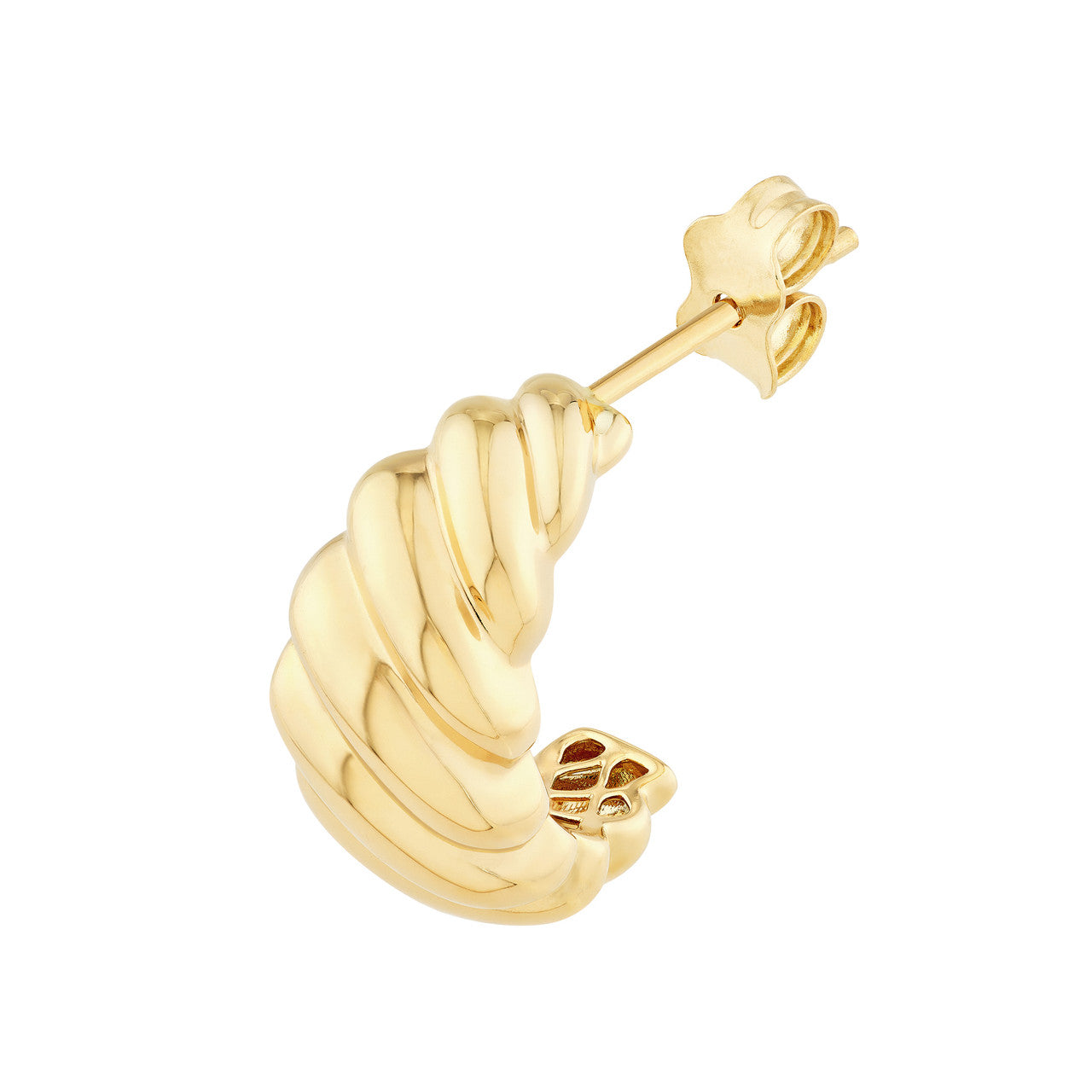 Simple twist dome hoop earrings in gold by My Store, featuring a sleek and modern design for everyday wear.
