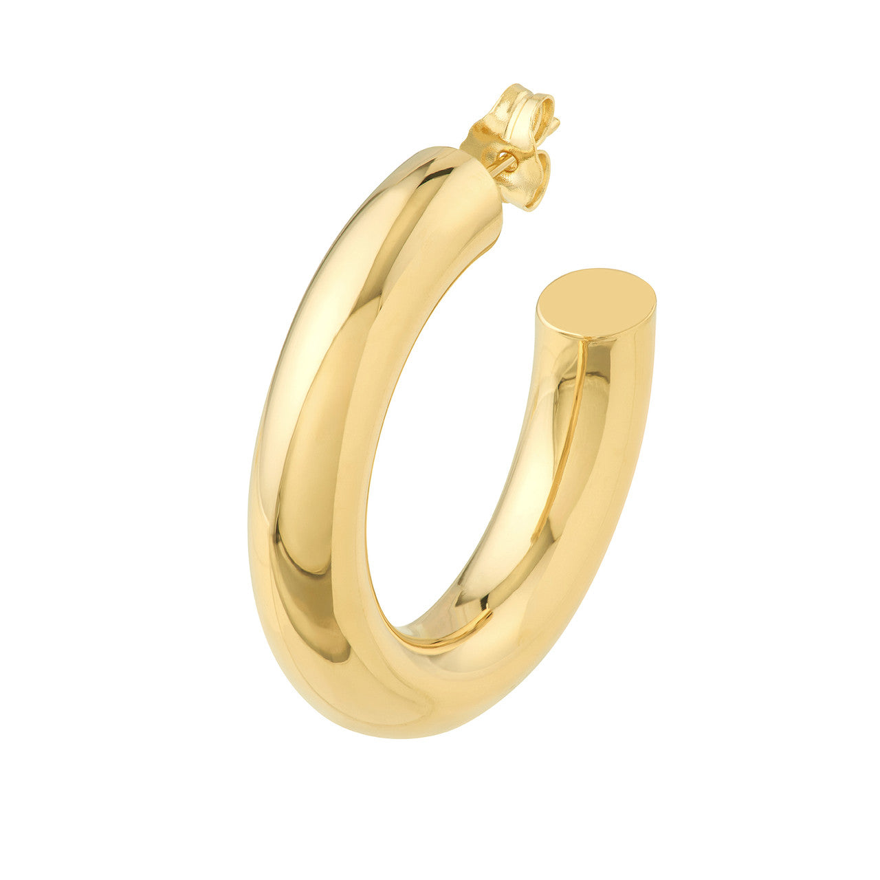Simple Taylor hoop earrings in a sleek, polished design, showcasing a classic circular shape and elegant finish.