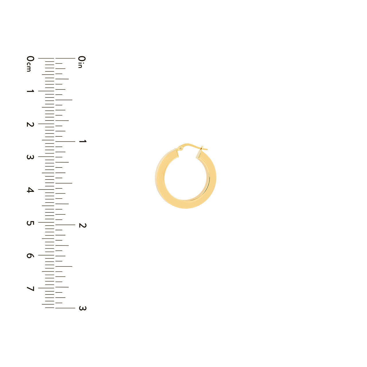 20mm 14K gold square tube hoop earrings, minimalist modern design
