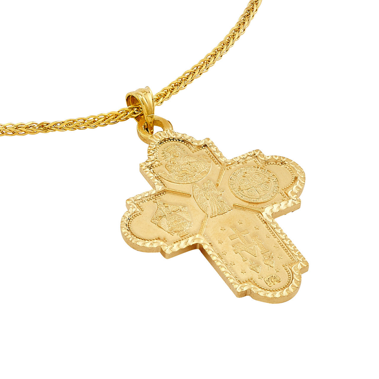 4 Way Double Sided Medal Cross Pendant
