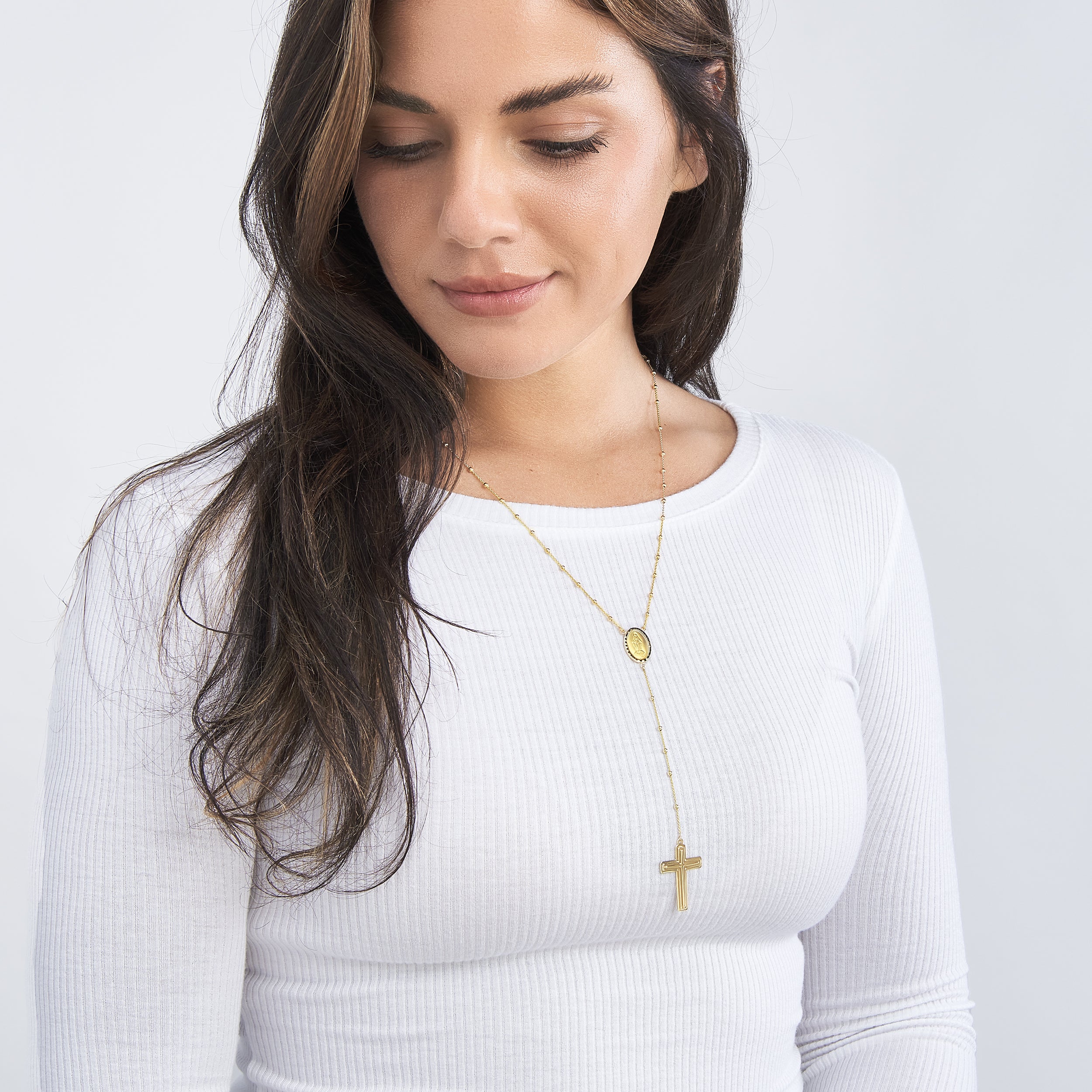 Traditional Rosary Necklace with Cross