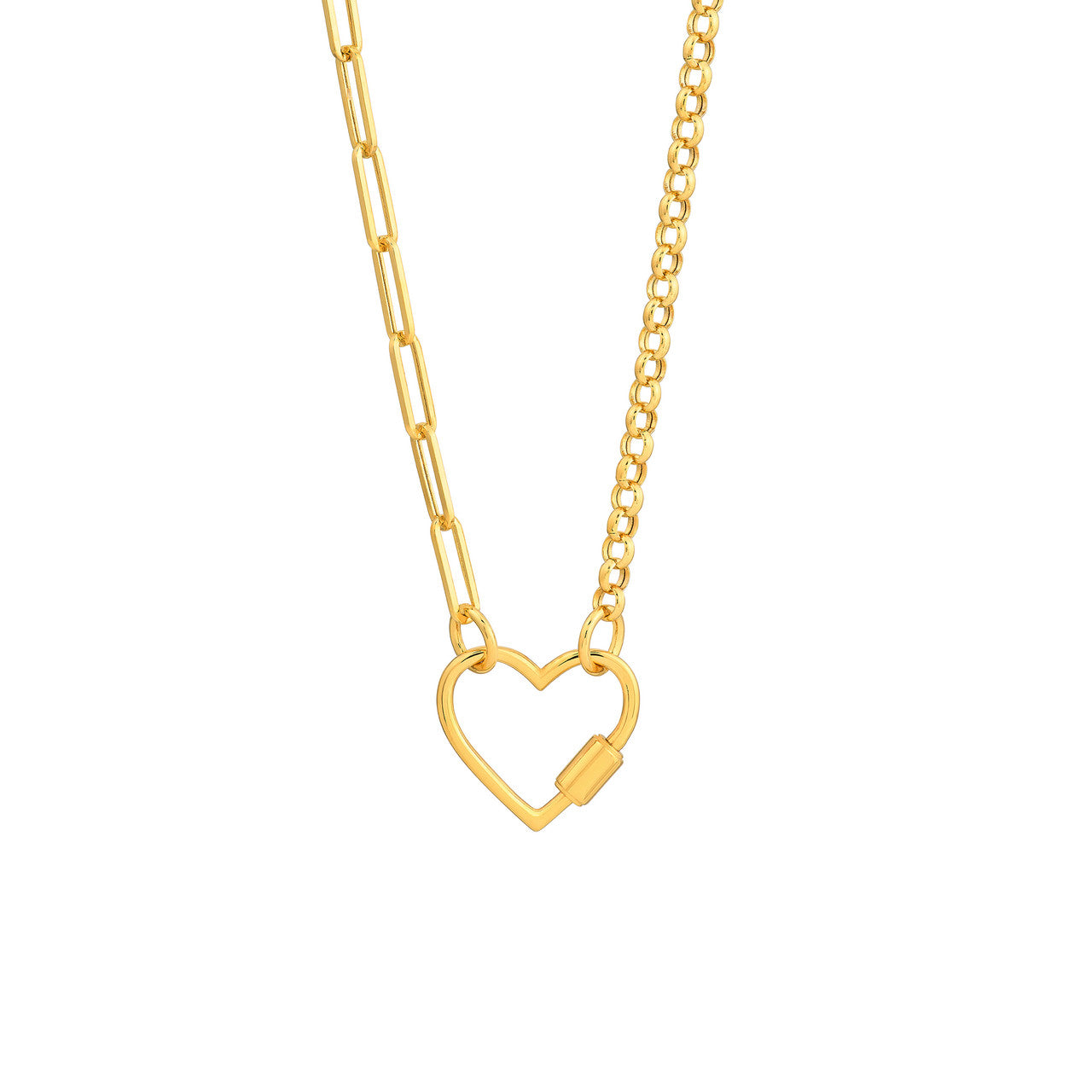 Heart-shaped twist barrel lock clasp in silver by My Store, showcasing intricate design and secure closure mechanism.