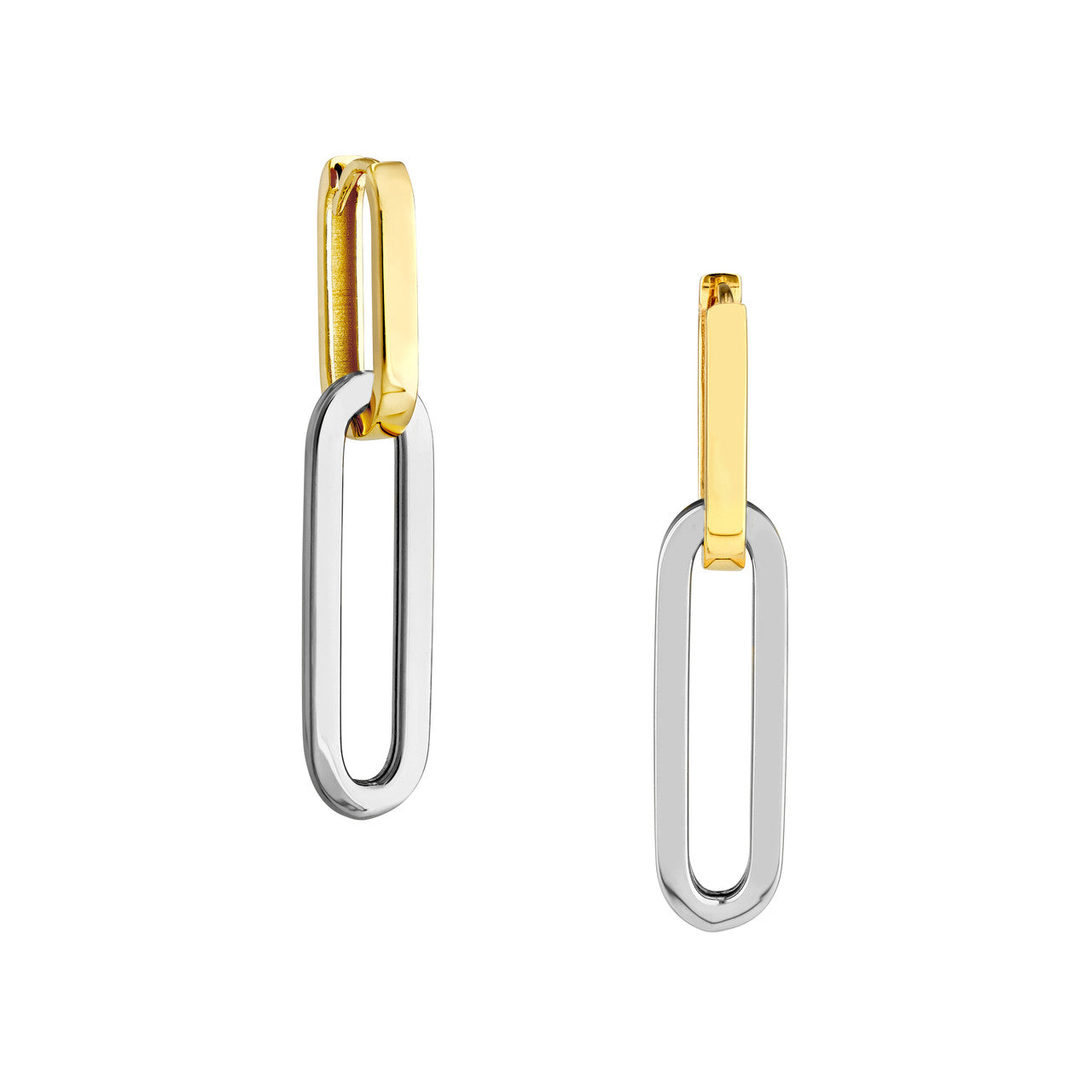 Two-Tone Paperclip Hoop Earrings