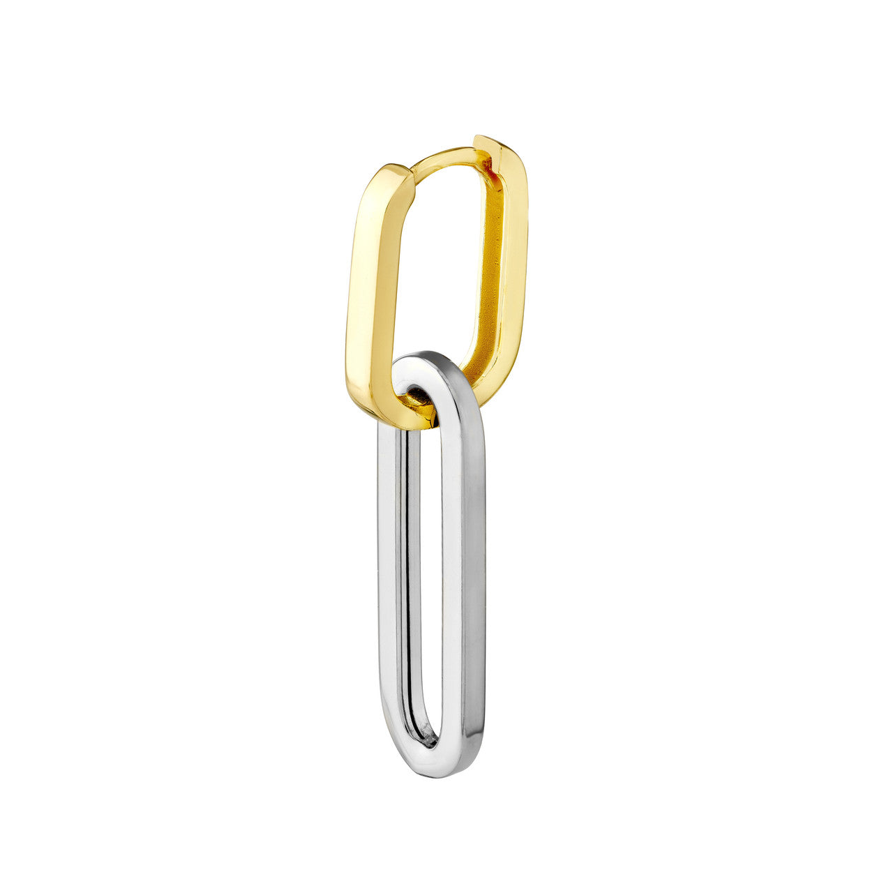 Two-Tone Paperclip Hoop Earrings