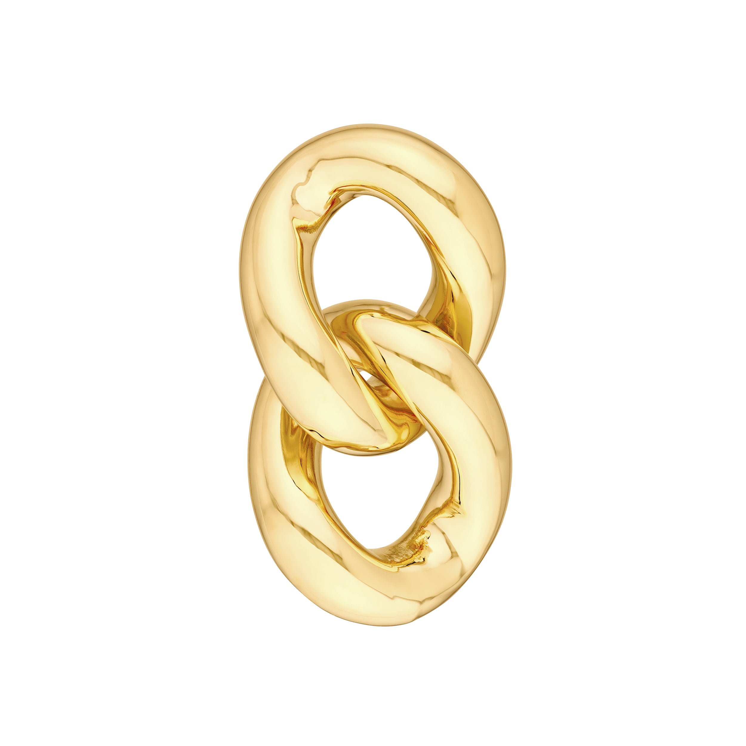 14K gold link dangle earrings, alternate view
