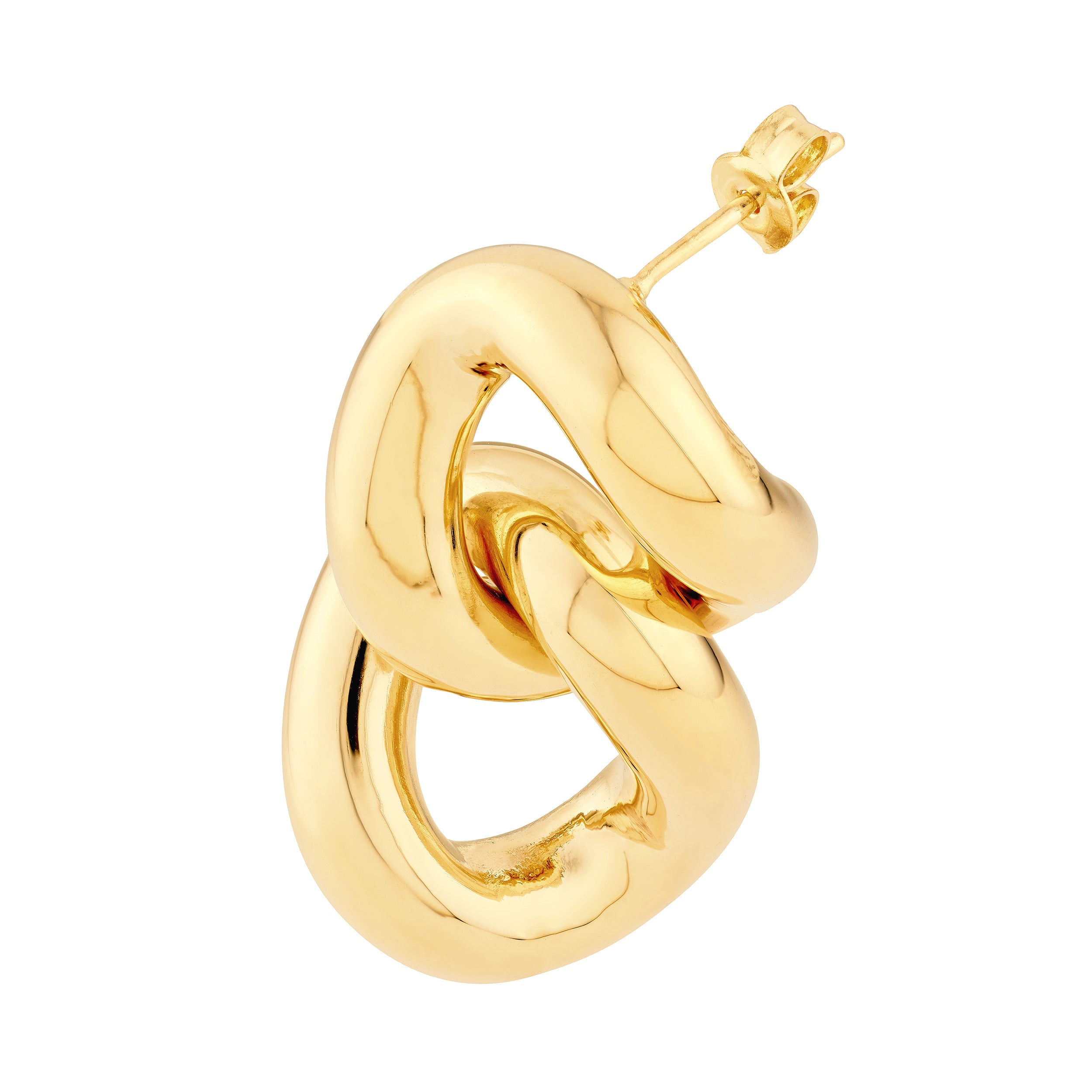 14K gold link dangle earrings, additional view