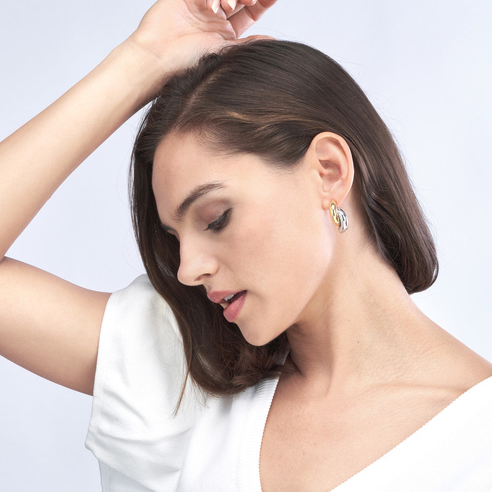 Two-Tone Arc Earrings