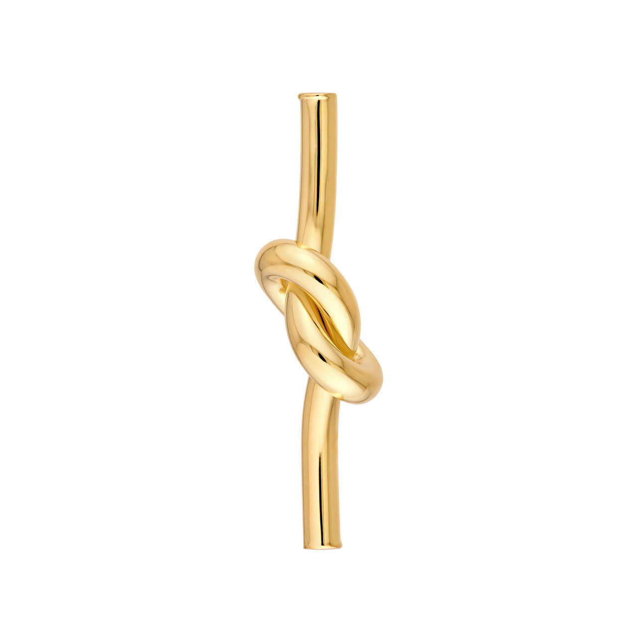 VIA Jewelers knotted tube earrings with a sleek, modern design and polished finish, displayed on a white background.