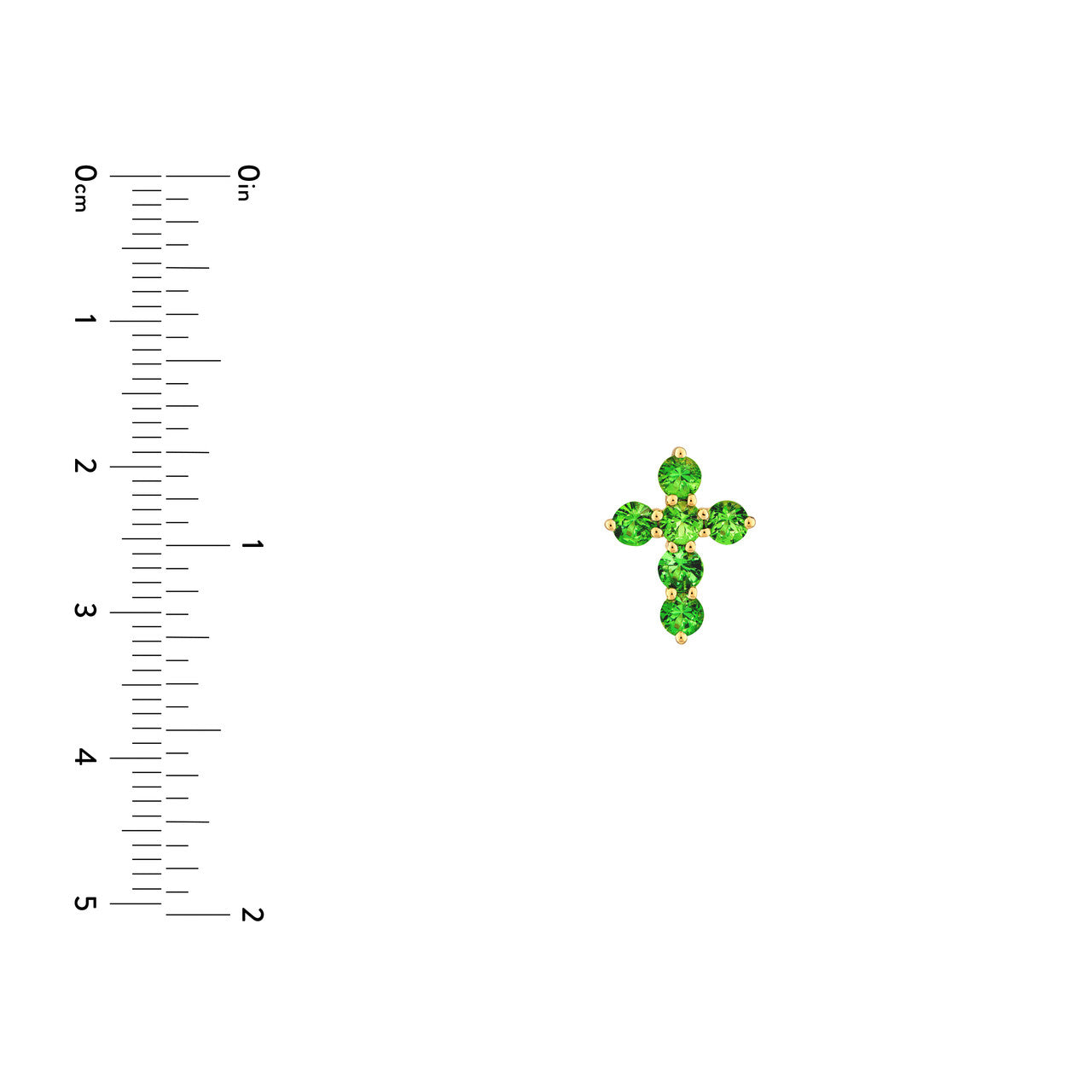 Tsavorite Stone Cross Pendant - VIA Jewelers