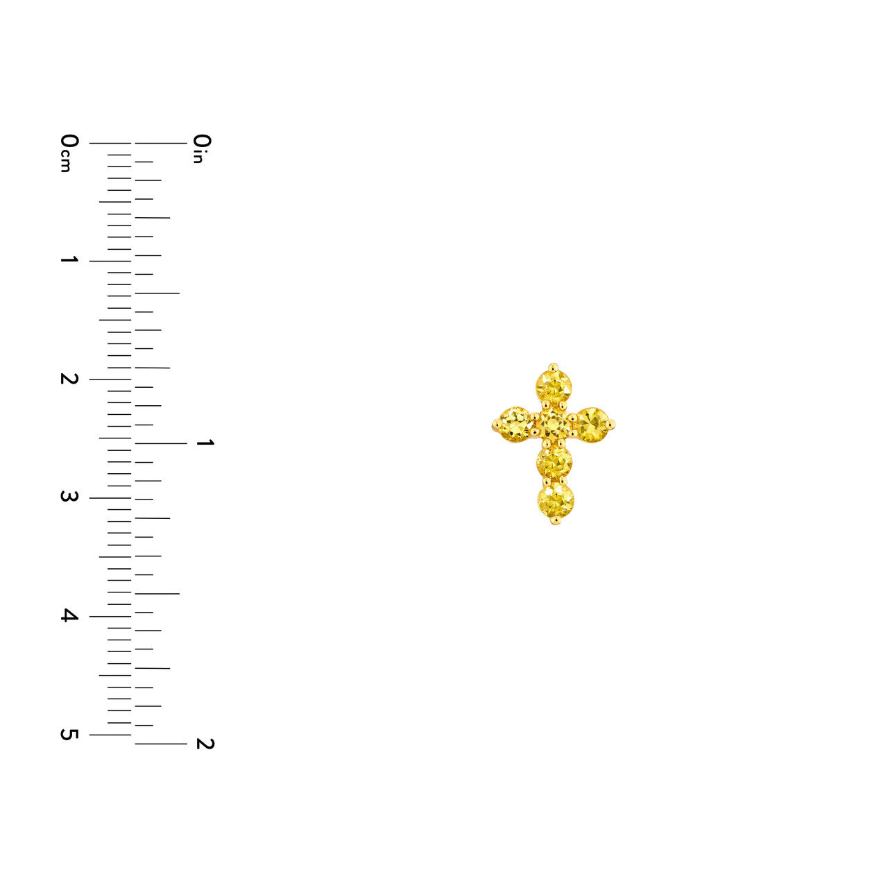 Yellow Sapphire Stone Cross Pendant - VIA Jewelers
