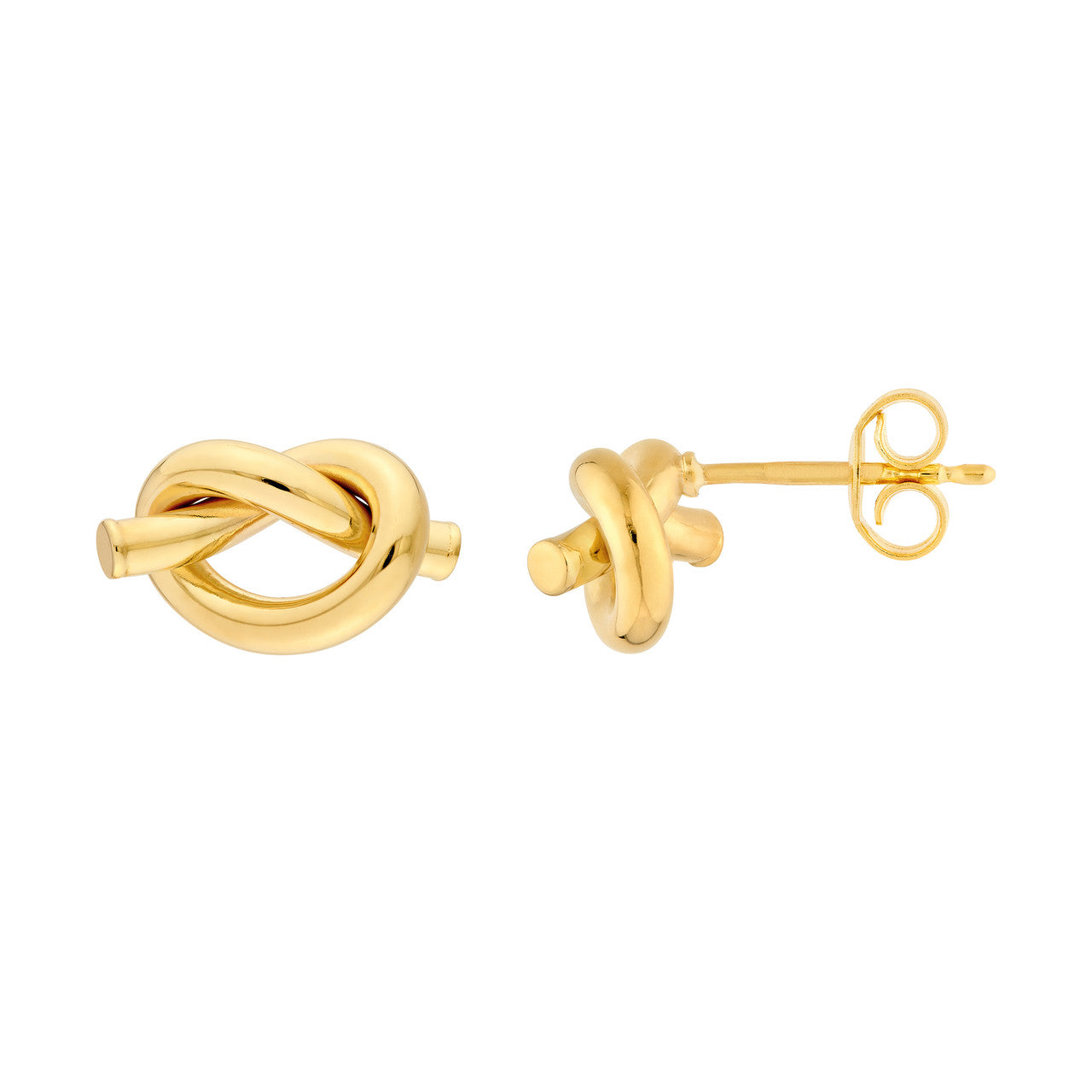 VIA Jewelers Pretzel Love Knot Earrings featuring a unique twisted design in gold-tone metal.