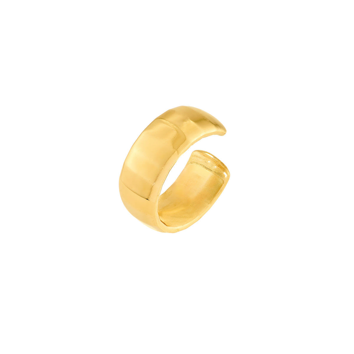 Wide textured 14K gold ear cuff, alternate view