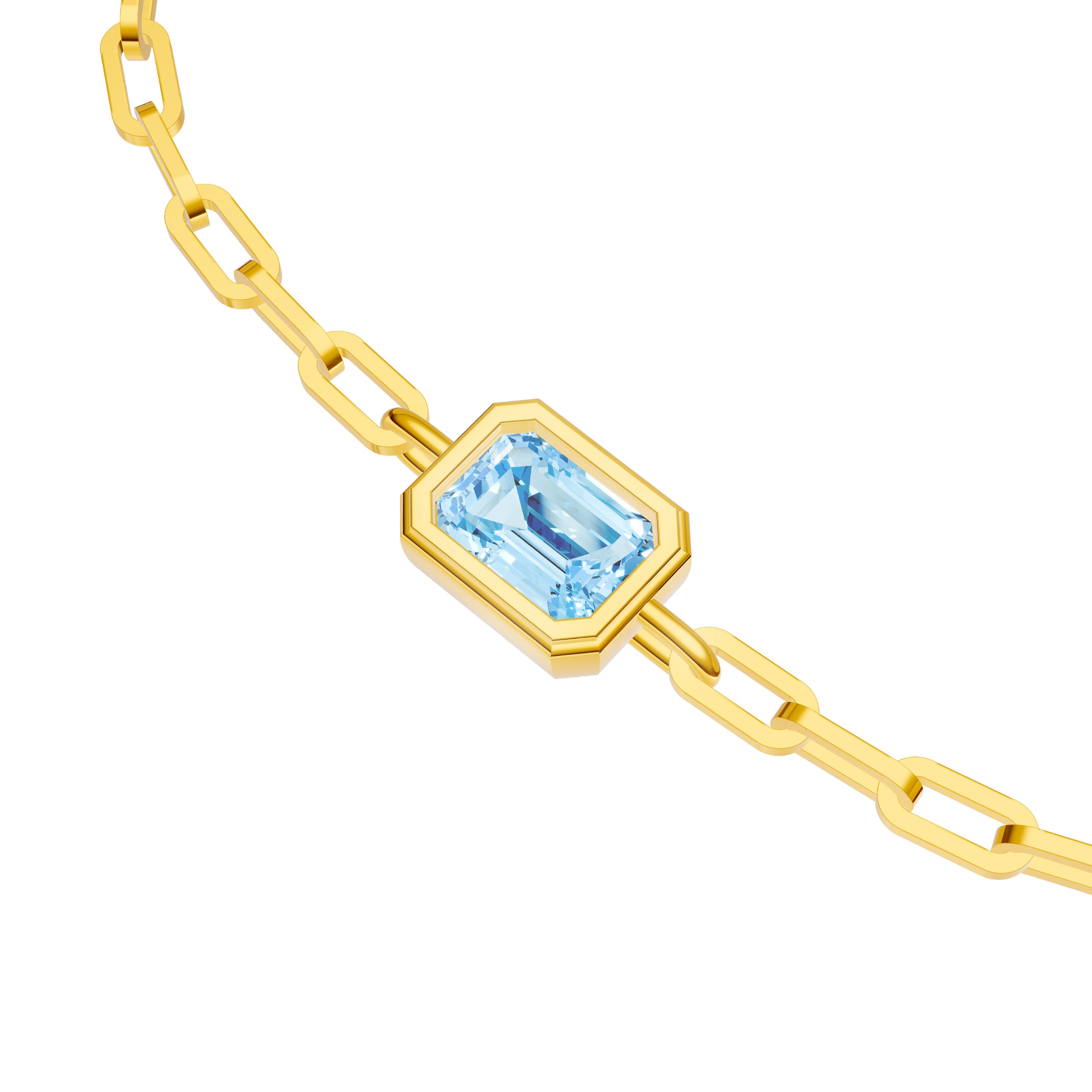 14K gold sky blue topaz Forzentina bracelet, detail view