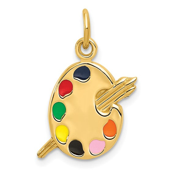 Artist Palette Enameled Charm