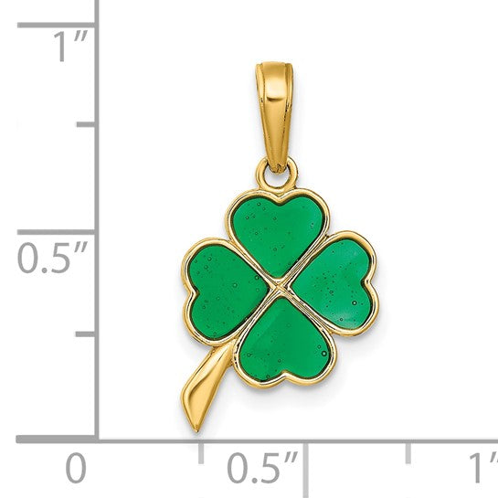 4-Leaf Clover Enameled Pendant 8