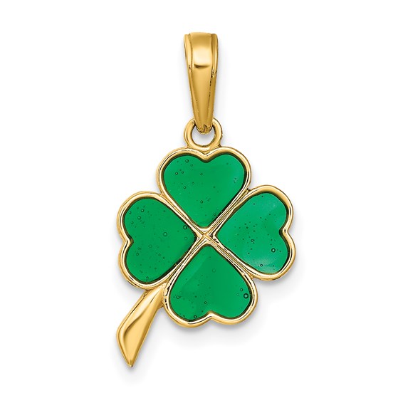 4-Leaf Clover Enameled Pendant 1