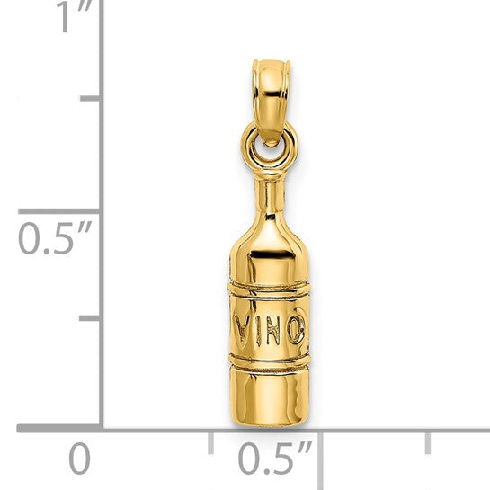 Gold Wine Bottle Charm 2